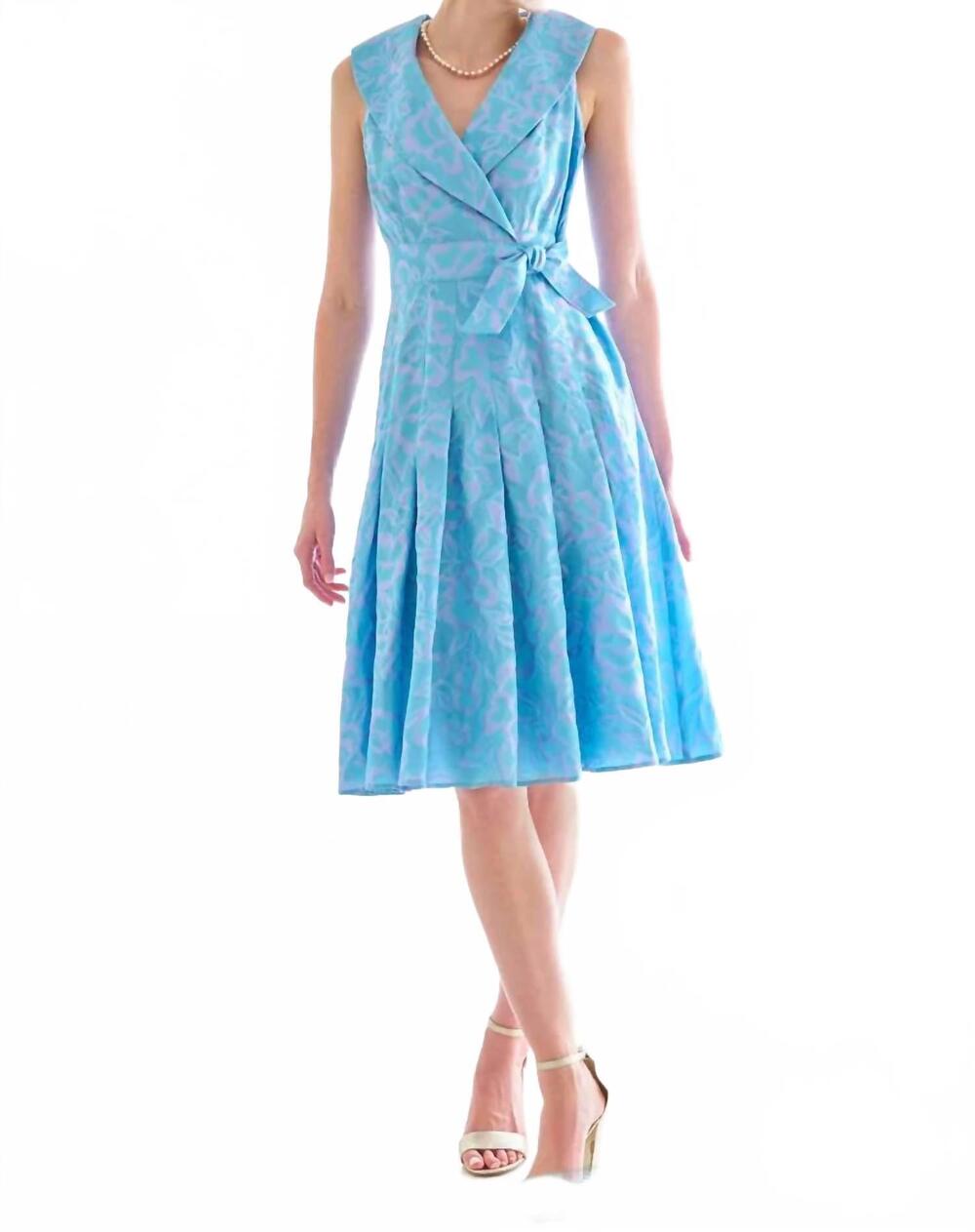 NEW FINLEY jacquard johanna mini dress in icy blue/lilac